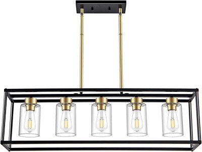5 Light Rectangular Dining Room Light Fixture Modern Farmhouse Chandeliers