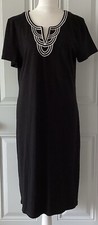 Talbots Women’s Black Short Sleeve V-Neck A-Line Dress Size Medium