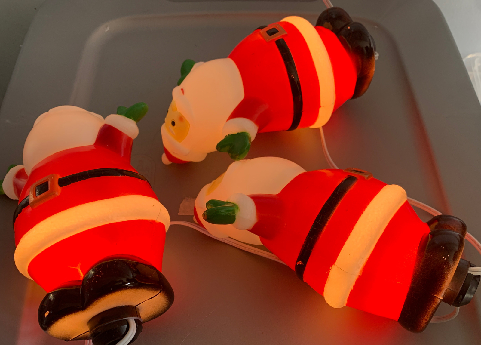 Ashland Christmas Lighted Path Markers Set of 3 Santa Claus Figures