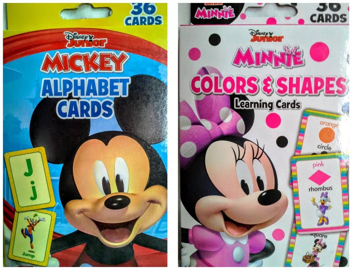 Disney Jr Mickey & Minnie Alphabet or Colors & Shapes Flash Cards - CHOICE-2 NEW