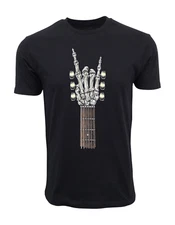 ROCK AND ROLL GUITAR SKULLY ARM T SHIRT