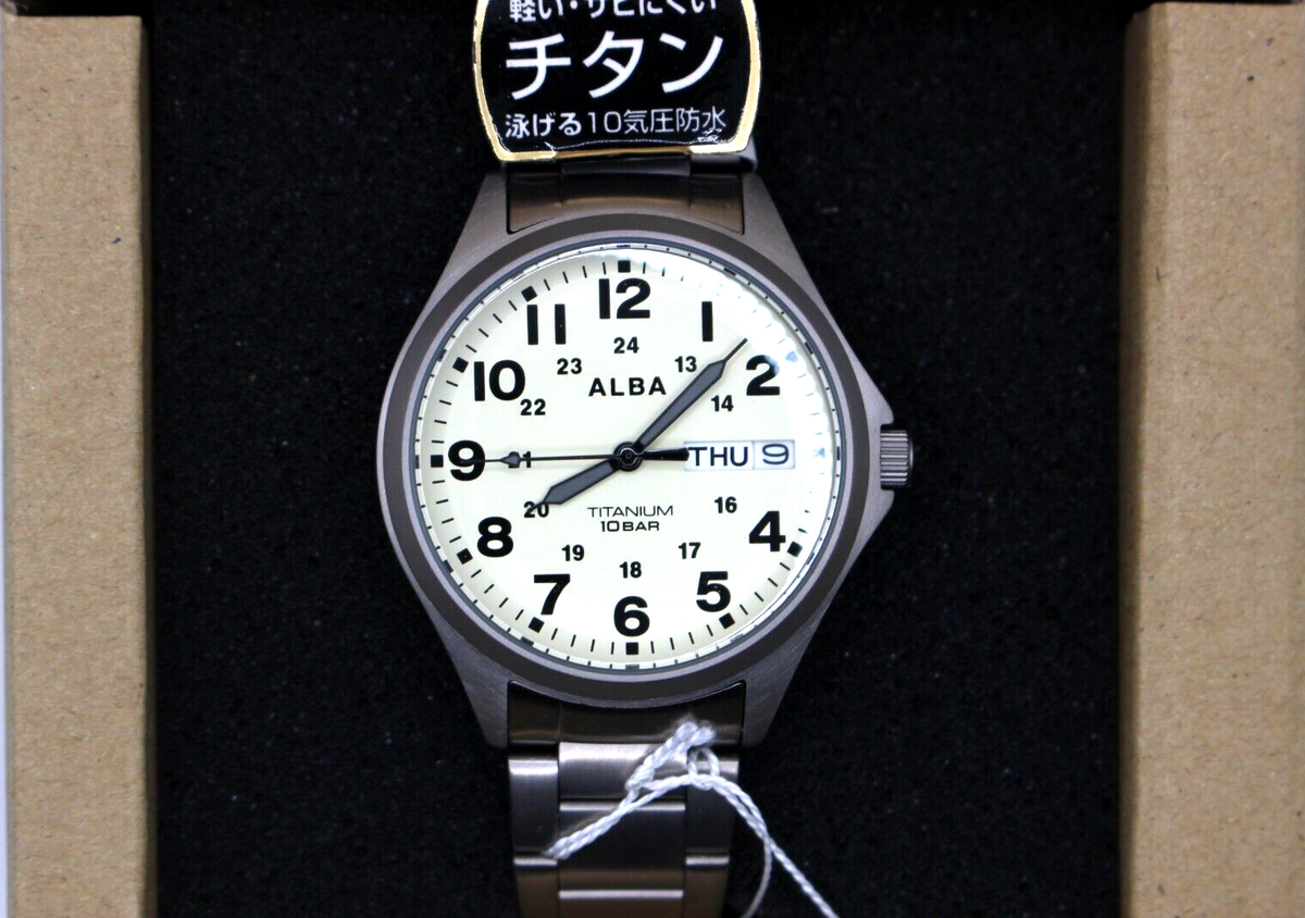 SEIKO AQPJ401 Watch ALBA Quartz Titanium Sporty Waterproof 10 ATM