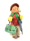 Schildkröt Character Doll Old Man with Hat, Umbrella and Bag 30 cm - RARE