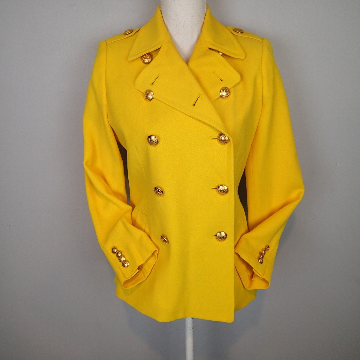 Ralph Lauren Yellow Wool blend Double Breasted Blazer Jacket 6p