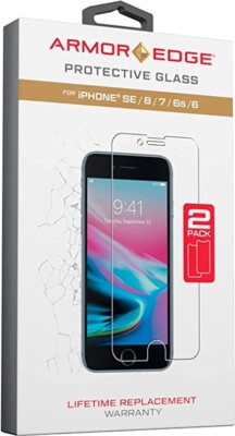 Armor Edge - Glass Screen Protector for iPhone 66s78SE 2020 - DUAL PACK