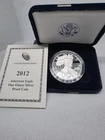 2012 - W US Proof Silver Eagle $1 Original Box/Coa .999 1 Oz