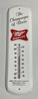 Vintage 2000 Miller High Life Beer Advertising Thermometer 17" x 5" Sign Metal