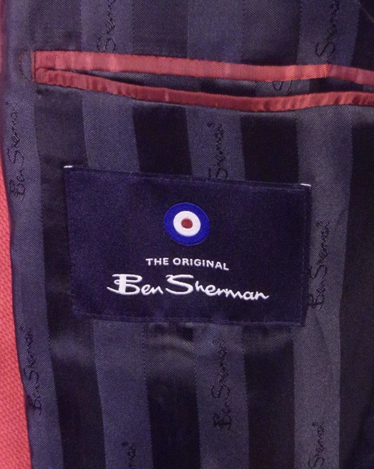 EUC Ben Sherman Muted Tone Red Blazer Sportcoat Cotton Spandex SZ 36 S - Image 4 of 4