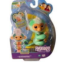 Fingerlings NEW Interactive Baby Teal Monkey "Ava" - Touch Reacts 70 Sounds toy