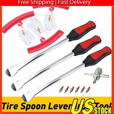 12PCS Motorcycle Spoon Tire Iron Kit Tire Lever Change Tool W/ Rim Protectors P