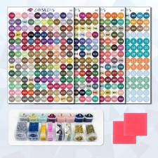 Carsilers Label Stickers for Diamond Art Storage Kits Boxes,576 1 Set, Round