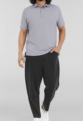 Peter Millar Summer Comfort Men's Gray Striped Stretch Golf Polo Shirt XL