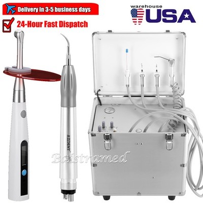 Unidad Dental Portátil con Compresor, Cura Luz, Scalers y Carro de Arrastre