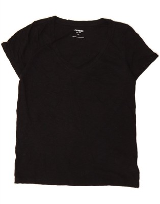 Express Damen T-Shirt Oberteil UK 14 Medium schwarz Baumwolle BG05