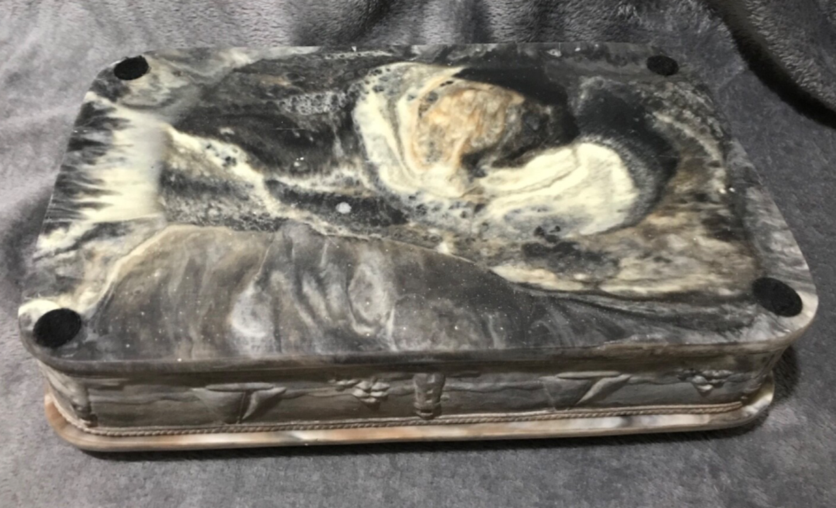 Genuine Incolay Stone Handcrafted Jewelry Box Rectangular Ships