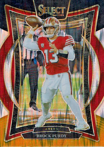 2024 Panini Select - Concourse Brock Purdy #37 Red & Yellow Shock Prizm