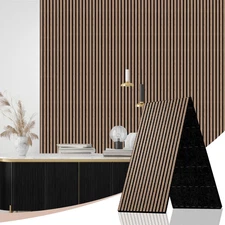 Akk-Stave Acoustic Wood Slat Wall Panels, Foldable Panels 94.5" X 23.6 "X 0.7" 1