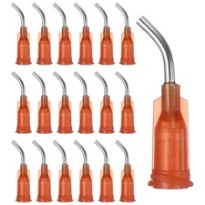66Pcs 0.5Inch 15Ga 45° Angled Dispensing Needles, Brown