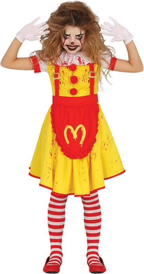 Fräulein McKiller Halloween Kostüm Kinder   Killer Clown mit Gelbem Kleid   Kost