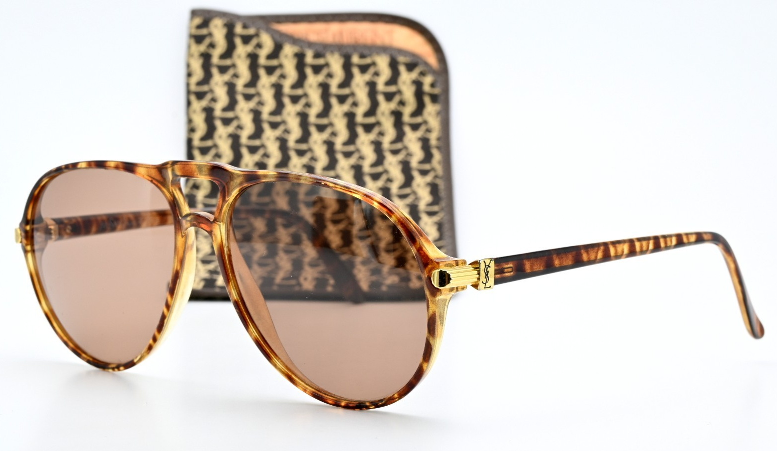 Occhiali da sole YVES SAINT LAURENT vintage anni 80 9091 1 Y lusso uomo pilota Parigi M