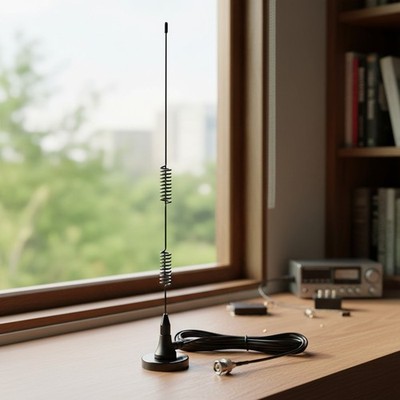 High-Performance Magnetic Base Antenna - 20-1300MHz for Ham Radios & Scanners