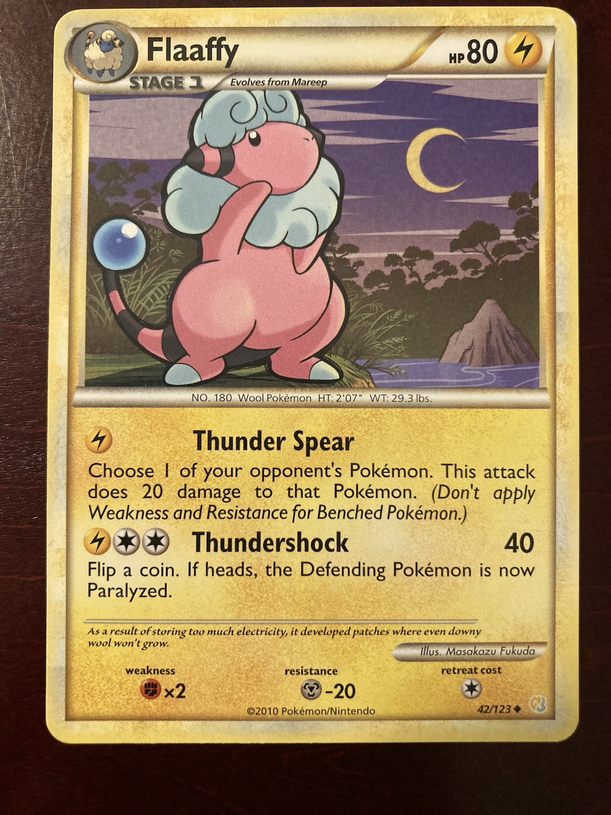 Flaaffy 42/123 HeartGold SoulSilver HGSS Uncommon 2010 Pokemon TCG Card