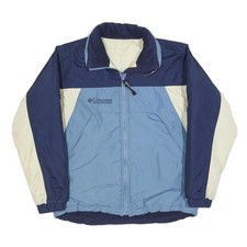 COLUMBIA Womens Blue & Cream Colourblock Polyester Blend Jacket L Outdoor