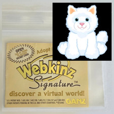 Webkinz Signature White Persian Cat Unused Code Physical Tag Shipped No Plush