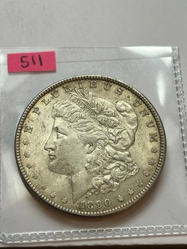 1890 Philadelphia Morgan Silver AU
