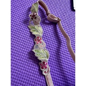 $305 La Perla Push Up Bra Removable Pads Size 34D Floral Lace Plunge In Sand