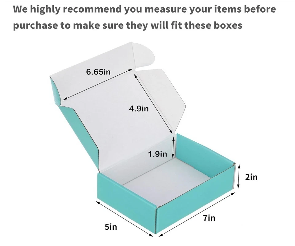 Pack of 10 7"x 5"x 2" Corrugated Cardboard Boxes Turquois Blue DIY, Wedding Baby - Image 3 of 4