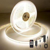 COB LED Streifen 5M Dimmbar Warmweiß 2700K Mit Fernbedienung 24V, 320Leds M