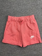 Nike Shorts Youth Large Pink Fleece Drawstring Pockets Logo Athletic Casual