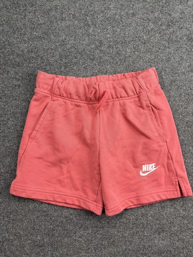 Nike Shorts Youth Large Pink Fleece Drawstring Pockets Logo Athletic Casual