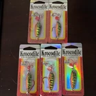 Lot of Five (5) Luhr Jensen KROCODILE Spoon/Wobbler  3/16oz Green Tiger