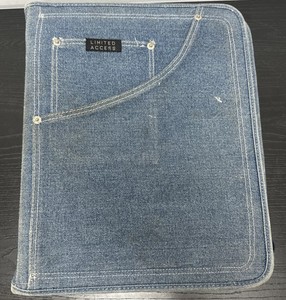 Vintage Denim Trapper Keeper 3 Ring Binder Retro Y2K Blue Jean Notebook