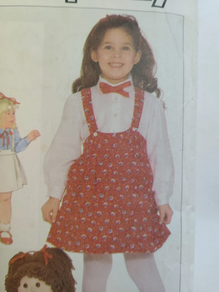 Dress Skirt Shirt & Doll Clothes Girls 3 4 Simplicity 7632 Sewing Pattern VTG - Image 4 of 4