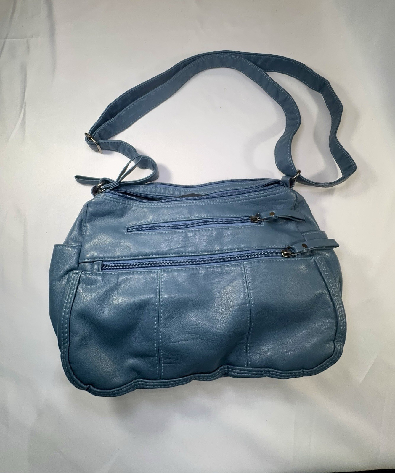 Volganik Rock Womens Crossbody Bag Blue Faux Leather Multi P