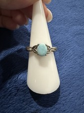 Vintage Sterling Silver 925 Blue Larimar Ring, Size 7.75