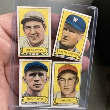 (4) 1937 Pep Cereal Baseball Player Stamps Medwick Johnson West Evers Card