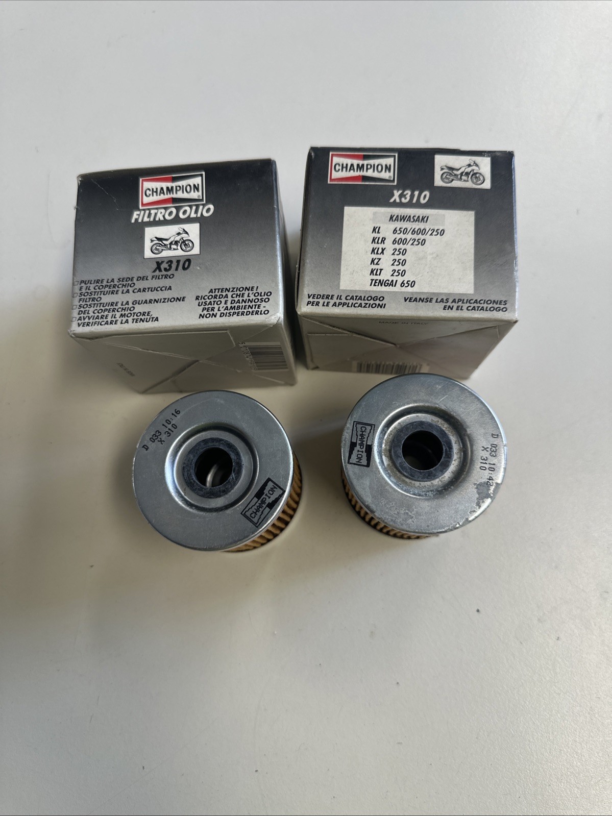 2 x Champion X310 Oil Filter Kawasaki KLF KLX KFX KEF Z BJ KLR KL Tengai650 #...