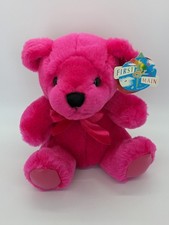 First Main Fuschia Rainbow Bear Plush 7 " Stuffed VTG Toy 1588 Valentine Gift