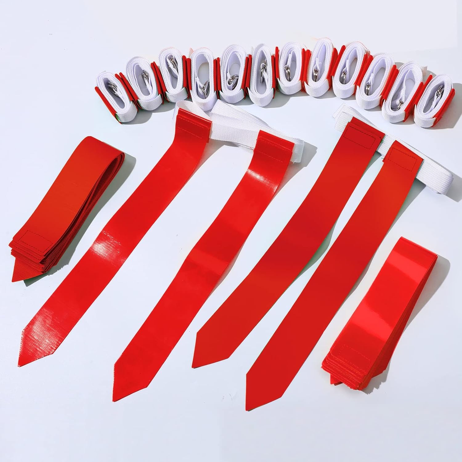 Sintege 14 Player Flag Football Belt Set, Adjustable and Red 