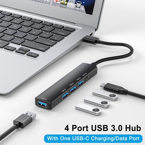 5-Port Powred USB 3.0 Hub, USB Extender USB Splitter with 5V USB-C Power/Data... - Picture 2 of 7