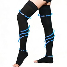 Medical Compression Stockings for Women  Men, 20-30 mmHg Thigh High Compress...