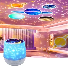 Night Light Projector - USB Star Light Projector with 360 Rotation, 7 Sets of...