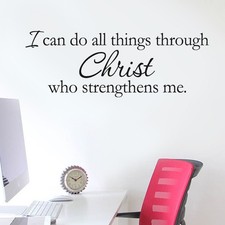 All Things Through Christ Bible Quote Removable PVC Wall Stickers