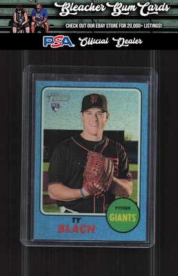 2017 Topps Heritage THC-659 Ty Blach Chrome Blue Refractor #/68