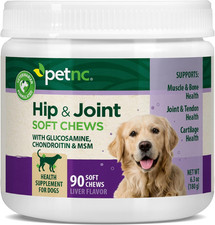 Petnc Hip Joint Health Supplement for Dogs 90 Chews , Glucosamine Chondroitin