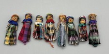 Lot of 8 Vintage Miniature Folk Art Guatemala Worry Dolls